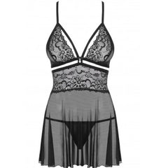 OBSESSIVE - 838-BAB-1 BABYSIDE & THONG BLACK S/M