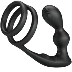 PRETTY LOVE - MARSHALL COCK RING WITH VIBRATING ANAL PLUG WITH REMOTE CONTROL