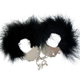 ADRIEN LASTIC - BLACK FEATHER METAL HANDCUFFS
