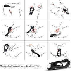 ARMONY - VEYRON DOUBLE VIBRATING RING TOY FOR COUPLES BLACK