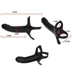 ARMONY - DILDO WITH RING AND REMOTE CONTROL VIBRATOR BLACK