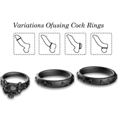 ARMONY - BLACK SILICONE CALAVERA RINGS