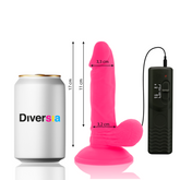 DIVERSIA - DILDO VIBRANTE FLEXIBLE ROSA 17 CM -O- 3.3 CM