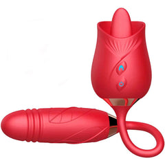 ARMONY - DELIGHT & THUSTING FLOWER VIBRATOR WITH RED TONGUE