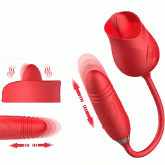 ARMONY - DELIGHT & THUSTING FLOWER VIBRATOR WITH RED TONGUE