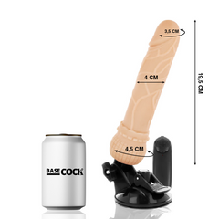 BASECOCK - VIBRADOR REALISTA CON CONTROL REMOTO NATURAL 19,5 CM -O- 4 CM