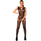 LIVCO CORSETTI FASHION - AMBROISE LC 17352 BODYSTOCKING CROCHLESS NEGRO TALLA ÚNICA