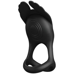 PRETTY LOVE - SILAS VIBRATING PENIS RING 7 VIBRATIONS BLACK SILICONE