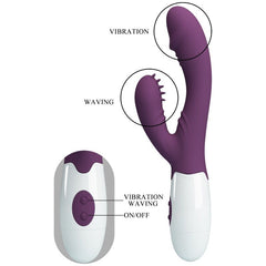 PRETTY LOVE - VIBRADOR CONEJITO BUTTERFLY KISS Y ESTIMULADOR DEL PUNTO G MORADO