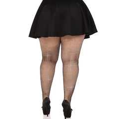 LEG AVENUE - MEDIAS DE MALLA CON CRISTAL NEGRO TALLA GRANDE
