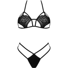 LIVCO CORSETTI FASHION - SOUTIEN-GORGE + STRING JIMENA LC 20216 NOIR TAILLE UNIQUE