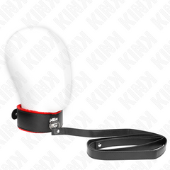 KINK - COLLAR WITH BELT 116 CM WITH ADJUSTABLE RED LEATHER BRACELET 40-48 CM X 6 CM