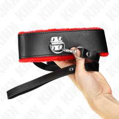 KINK - COLLAR WITH BELT 116 CM WITH ADJUSTABLE RED LEATHER BRACELET 40-48 CM X 6 CM