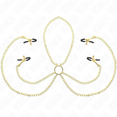 KINK - 4 PINCES À TAMELON ET CLITO RÉGLABLES OR