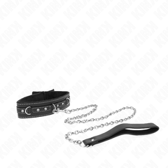 KINK - PVC LEATHER COLLAR WITH BELT 105 CM RIVET RHINESTONE 41.5 X 4 CM