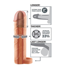 FANTASY X- TENSIONS - PIEL PERFECTA DE CORREA DE BOLA DE 2 EXTENSIONES