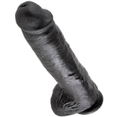 KING COCK - 11 DILDO NEGRO CON BOLAS 28 CM