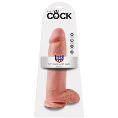 KING COCK - 12 DILDO CARNE CON BOLAS 30.48 CM