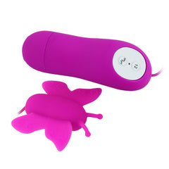 BAILE - ESTIMULADOR DE CLITORIS LOVE EGGS MARIPOSA 12 VELOCIDADES CONTROL REMOTO LILA