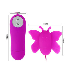 BAILE - ESTIMULADOR DE CLITORIS LOVE EGGS MARIPOSA 12 VELOCIDADES CONTROL REMOTO LILA