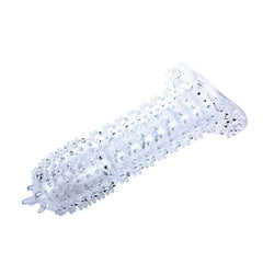 BAILE - FUNDA DE PENE CON PUNTOS ESTIMULANTES TRANSPARENTES 14 CM