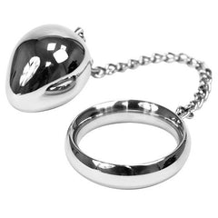 METAL HARD - 40MM COCK RING + CHAIN WITH METAL BALL