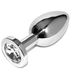 METAL DURO - PLUG ANAL DIAMANTE TRANSPARENTE PEQUEÑO 5.71CM