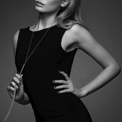 JEWELRY - MAGNIFICENT SILVER METAL CHAIN / WHIP NECKLACE