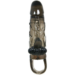 BAILE - FUNDA PENE BRAVE MAN CON CLITO Y ESTIMULACIÓN ANAL DOBLE BALA NEGRO 16,5 CM