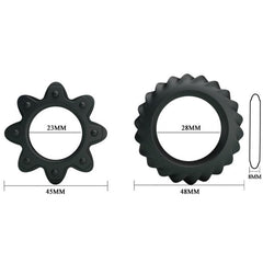 BAILE - KIT 2 SILICONE FLOWER RINGS