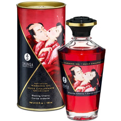 SHUNGA - MASSAGE OIL WITH HEAT EFFECT AND INTENSE CHERRY FLAVOR 100 ML