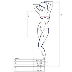 PASSION - FEMME BS025 BODYSTOCKING NOIR STYLE ROBE TAILLE UNIQUE
