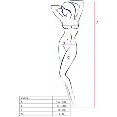 PASSION - FEMME BS034 BODYSTOCKING NOIR TAILLE UNIQUE