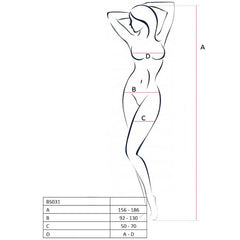 PASSION - FEMME BS031 BODYSTOCKING ROUGE TAILLE UNIQUE