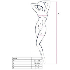 PASSION - FEMME BS036 BODYSTOCKING NOIR TAILLE UNIQUE