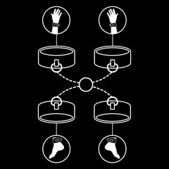 FETISH SUBMISSIVE - SET OF HAND AND ANKLE HANDCUFFS WITH NOPRENE LINING