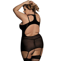 SUBBLIME - CORSÉ ESTILO FETISH QUEEN PLUS Y ENCAJE FLORAL