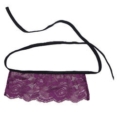 SUBBLIME - CORSET THONG AND EYE STRIPES BLACK AND PURPLE S / M