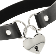 COQUETTE CHIC DESIRE - VEGAN LEATHER NECKLACE WITH HEART ACCESSORY WITH KEY?
