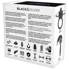 BLACK&SILVER - BURTON RECHARGEABLE RING 10 VIBRATION MODES