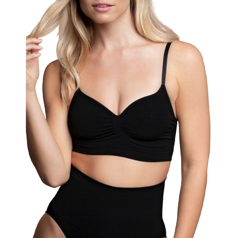 BYE-BRA - MEDIUM CONTROL BLACK DOTS FREE BRA SIZE S