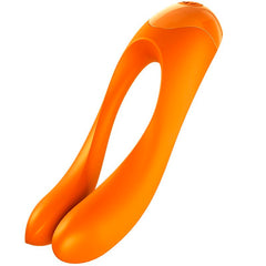 SATISFYER - VIBRADOR DEDO CANDY CANE NARANJA