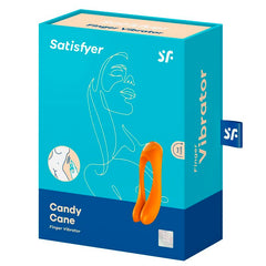 SATISFYER - VIBRADOR DEDO CANDY CANE NARANJA