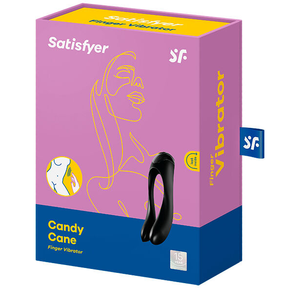 SATISFYER - VIBRADOR DEDO CANDY CANE NARANJA