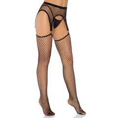 LEG AVENUE - INDUSTRIAL BAS NET WITH ATTACHED O-JOINT GARTER ONE SIZE