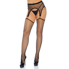 LEG AVENUE - INDUSTRIAL BAS NET WITH ATTACHED O-JOINT GARTER ONE SIZE