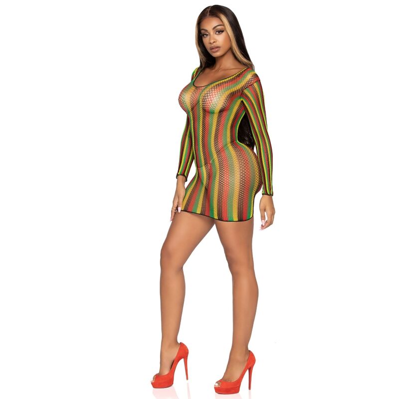 LEG AVENUE - RASTA MINI DRESS ONE SIZE