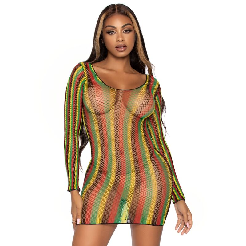 LEG AVENUE - RASTA MINI DRESS ONE SIZE