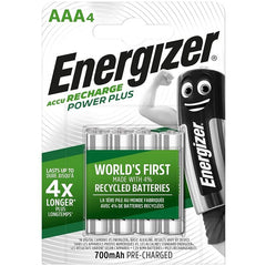 ENERGIZER - AAA4 RECHARGEABLE BATTERIES BLISTER 4