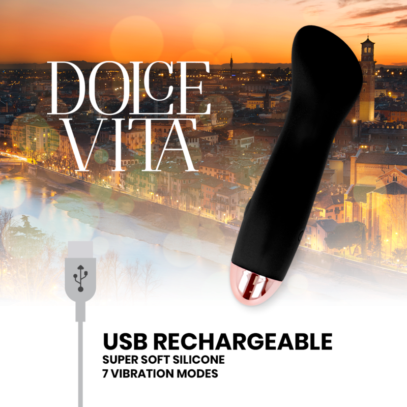 DOLCE VITA - VIBRATEUR RECHARGEABLE ONE NOIR 7 VITESSES